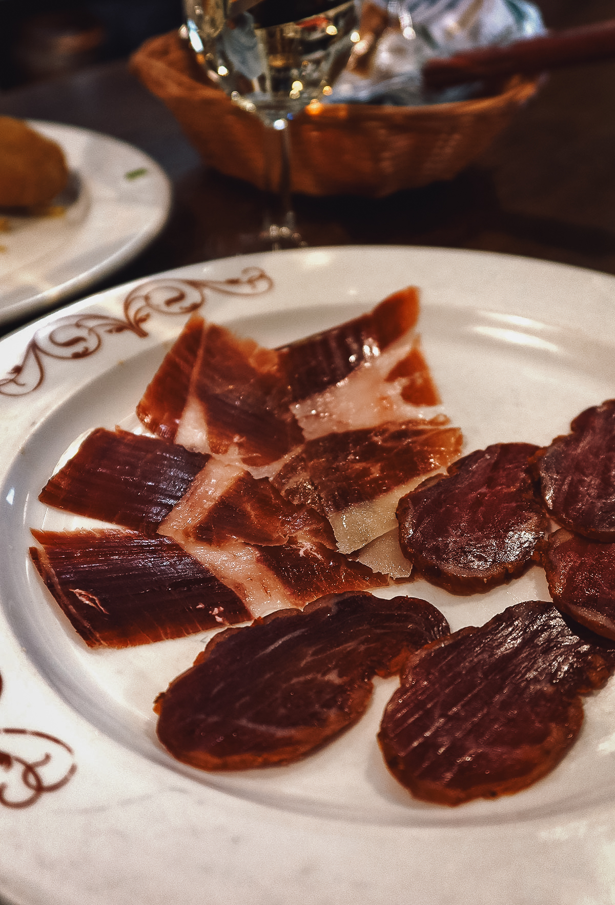 Iberian ham at a restaurant in Seville