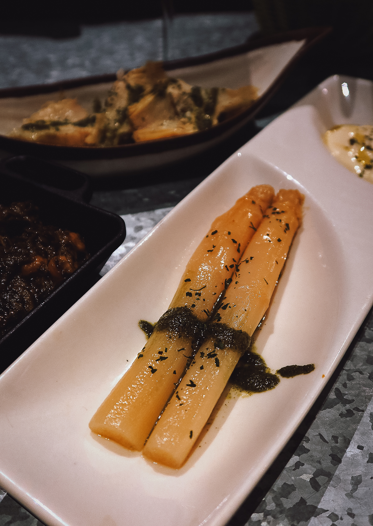 Asparagus at a restaurant in Seville