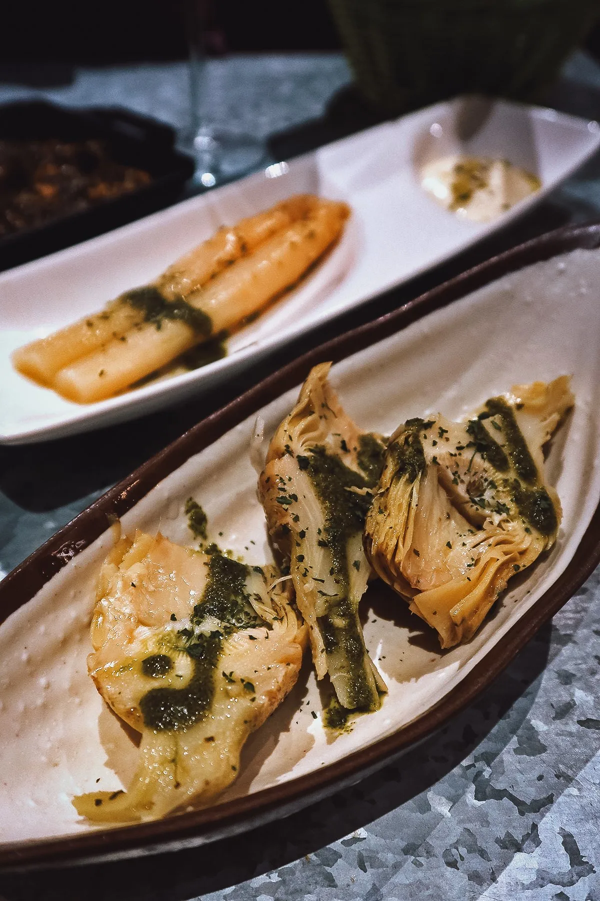 Artichokes at a restaurant in Seville