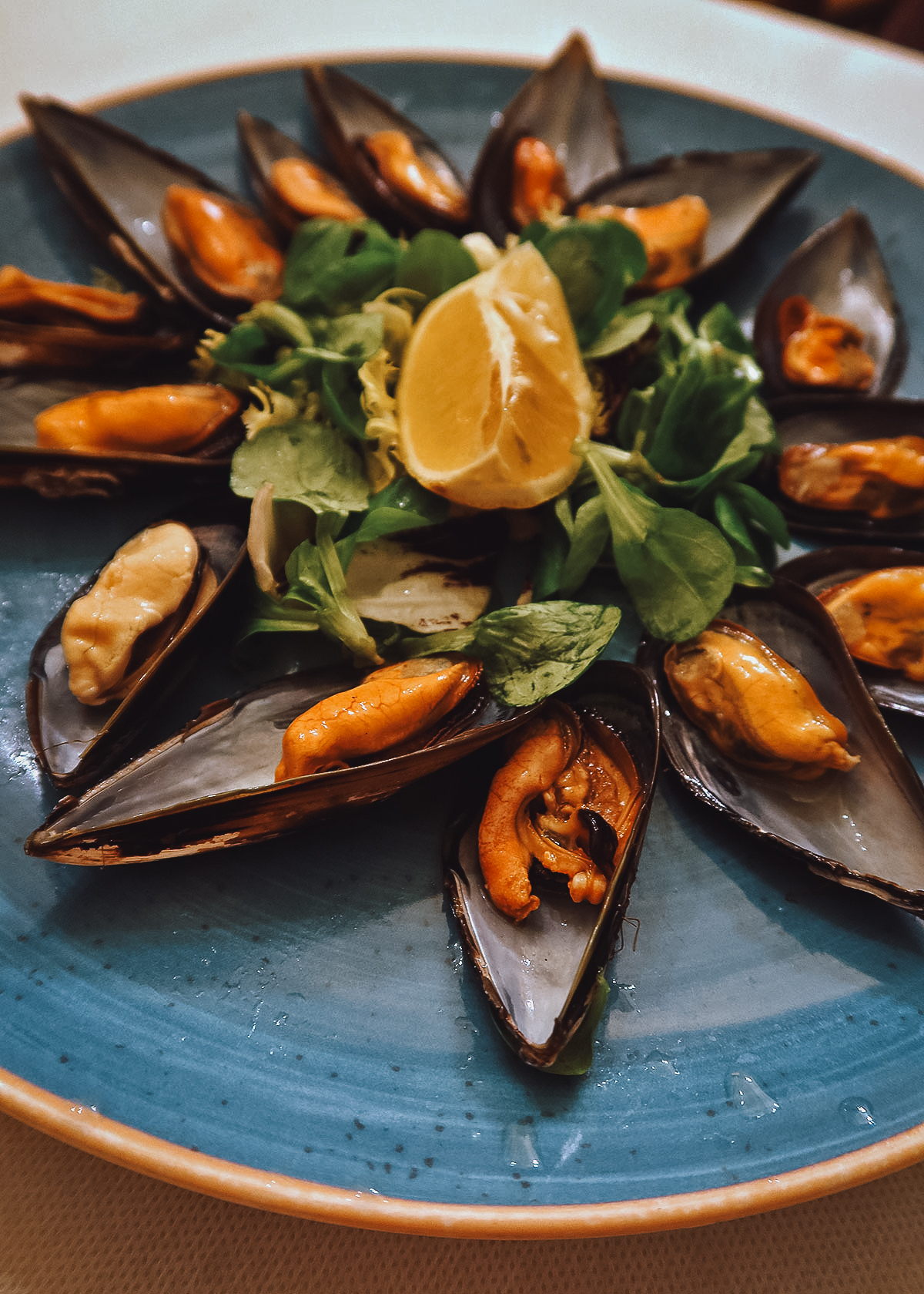 Mussels at a restaurant in Seville