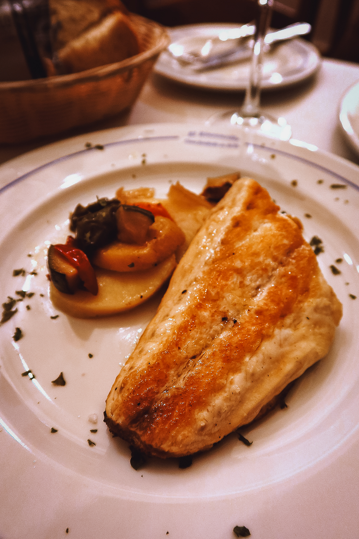 Sea Bass at a restaurant in Seville