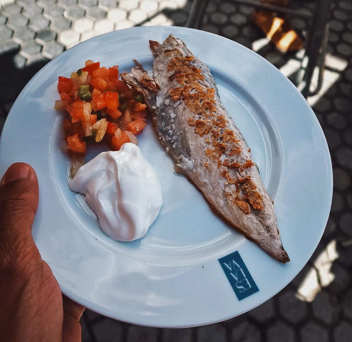 Mackerel at a restaurant in Seville