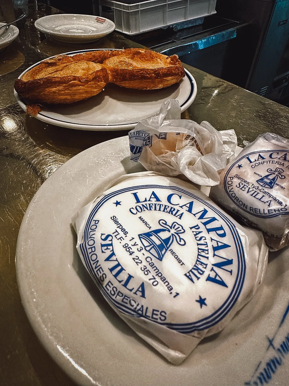 Traditional Spanish confections at a restaurant in Seville