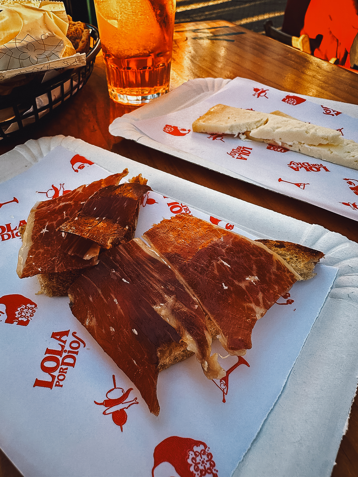 Jamon at a restaurant in Seville