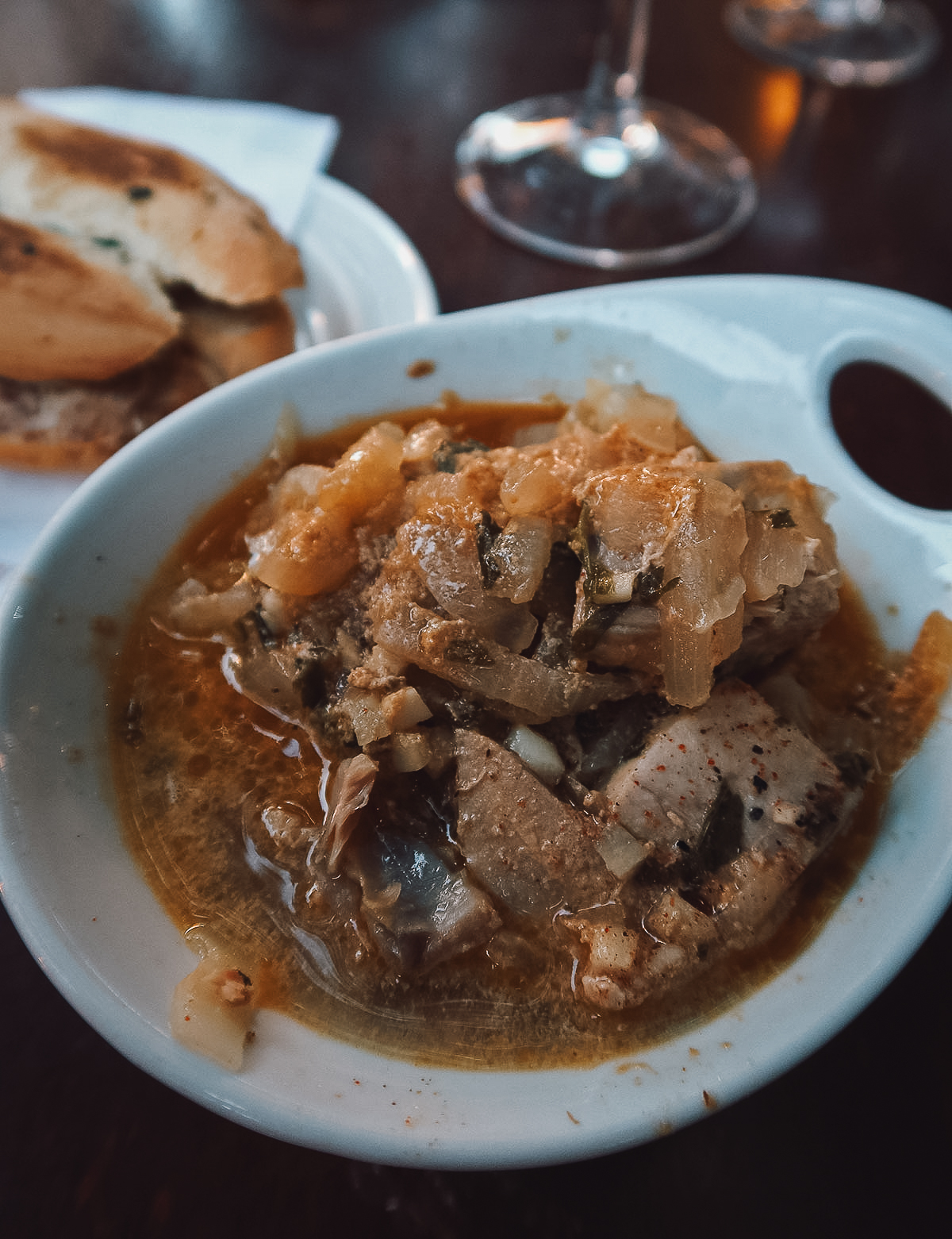 Tuna tapas dish at a restaurant in Seville