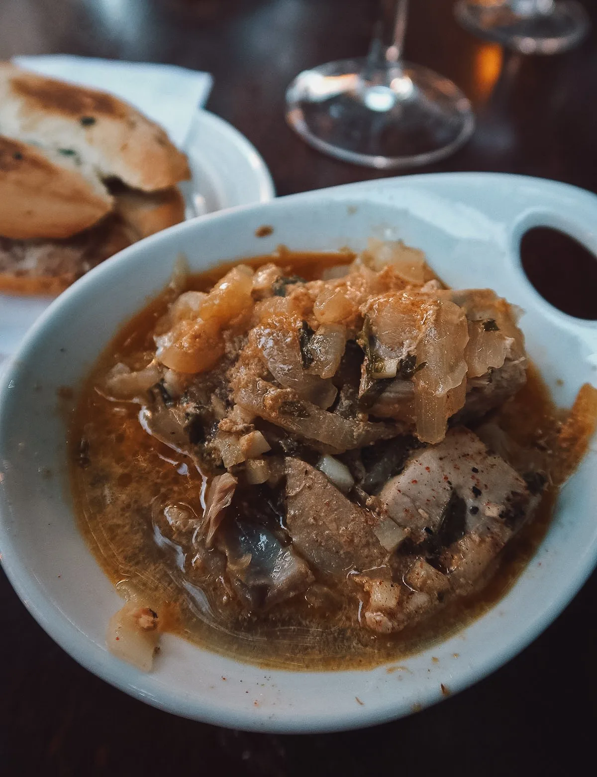 Tuna tapas dish at a restaurant in Seville