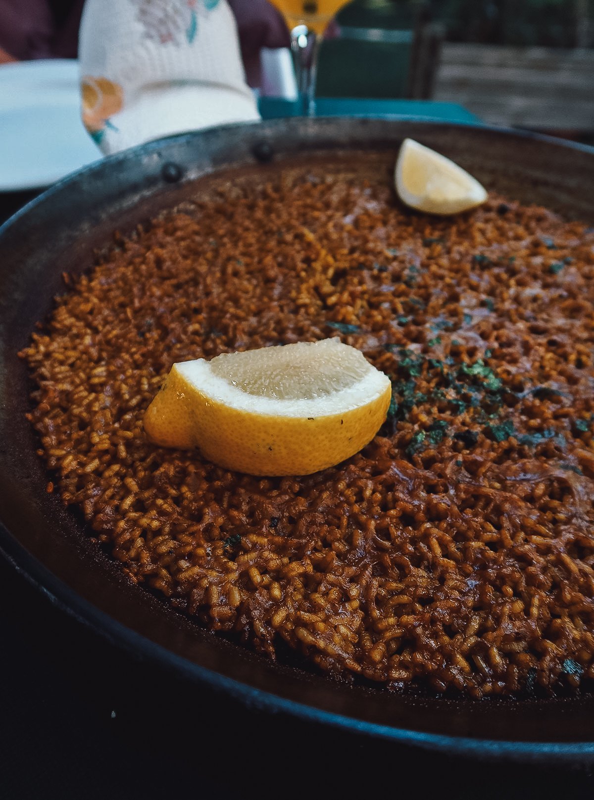 Arroz a banda at a restaurant in Valencia