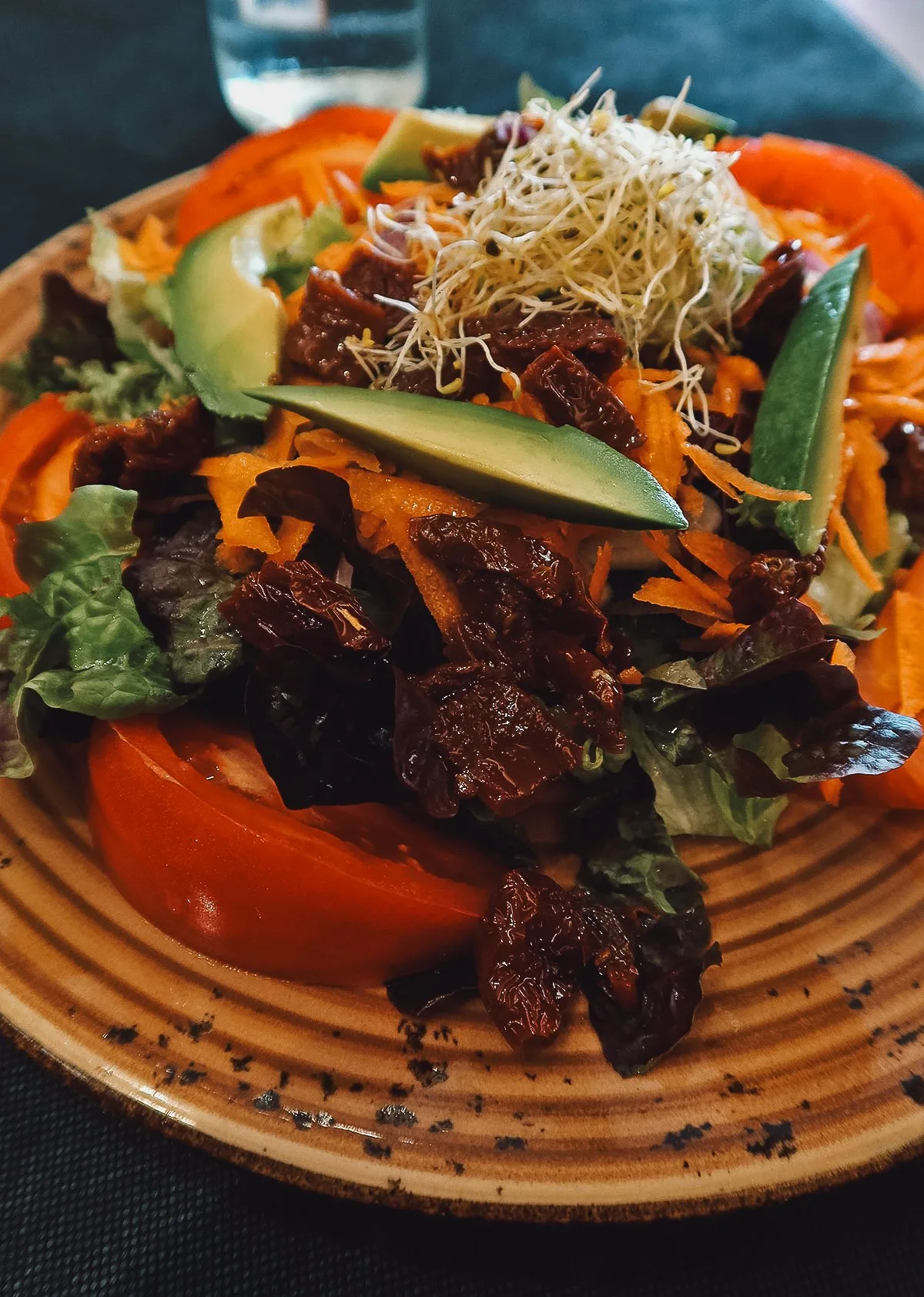 Salad at a restaurant in Valencia