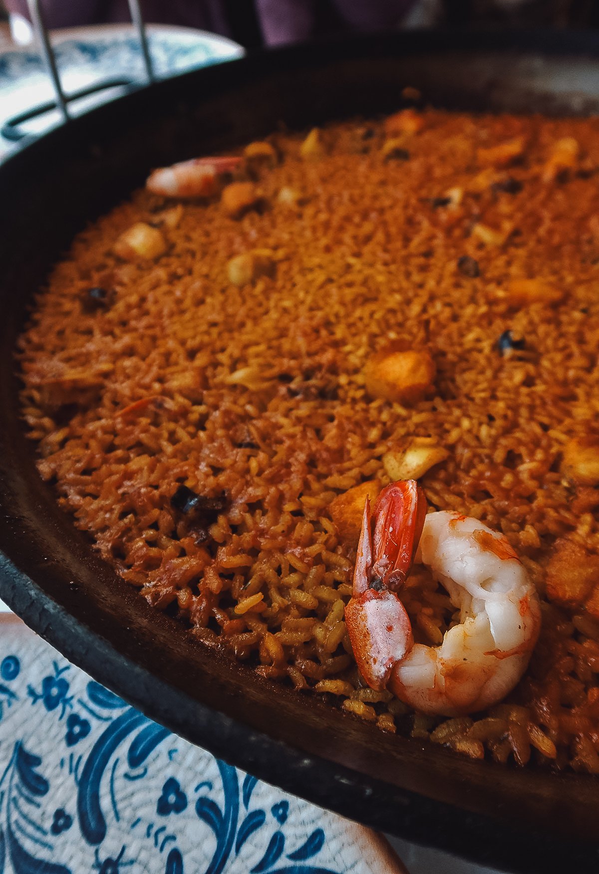 Paella de marisco at a restaurant in Valencia