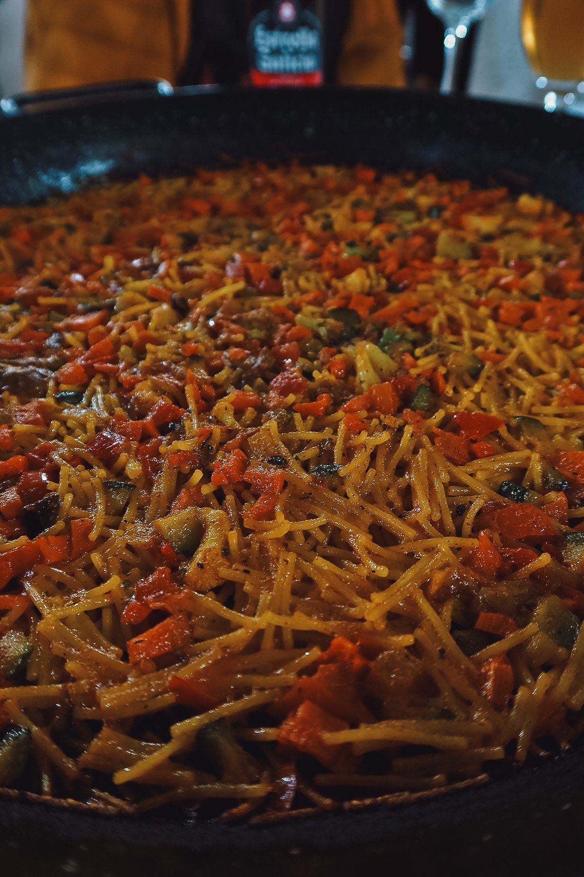 Fideua verduras at a restaurant in Valencia