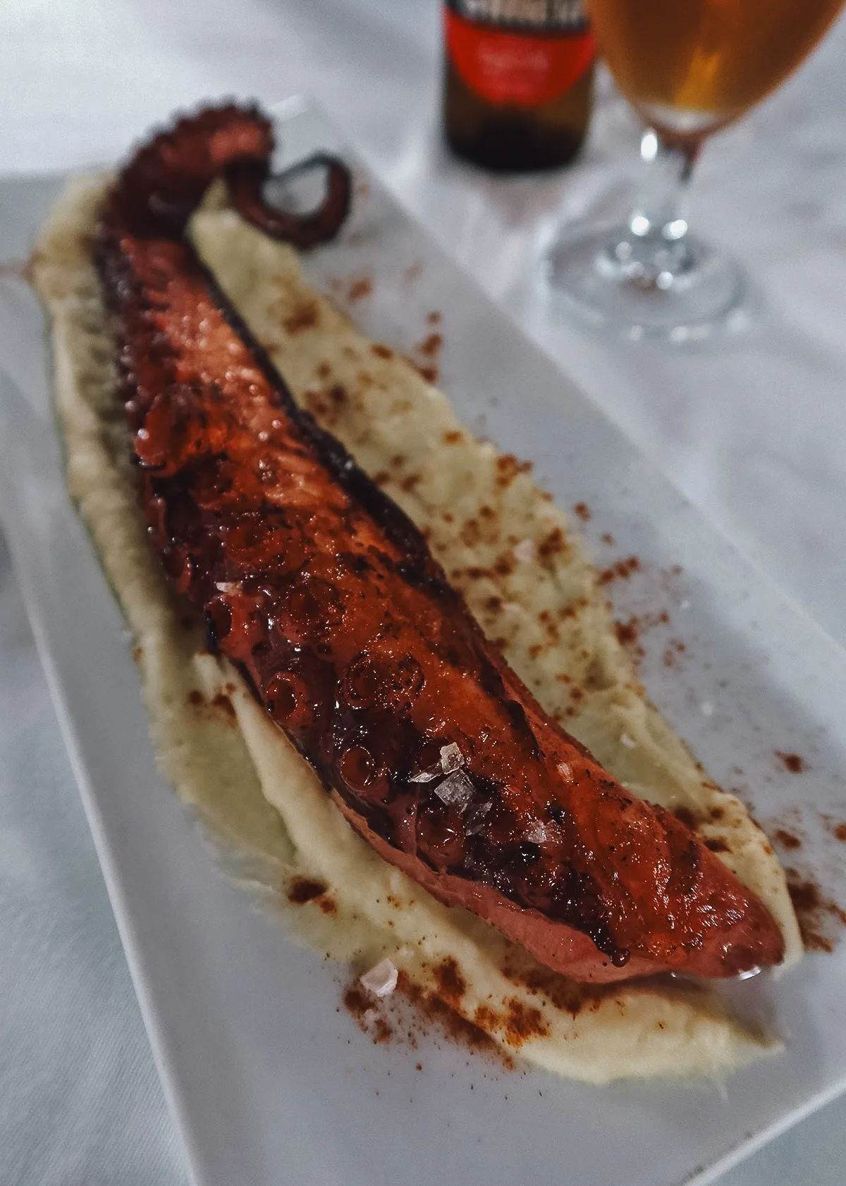 Octopus tenatacle at a restaurant in Valencia