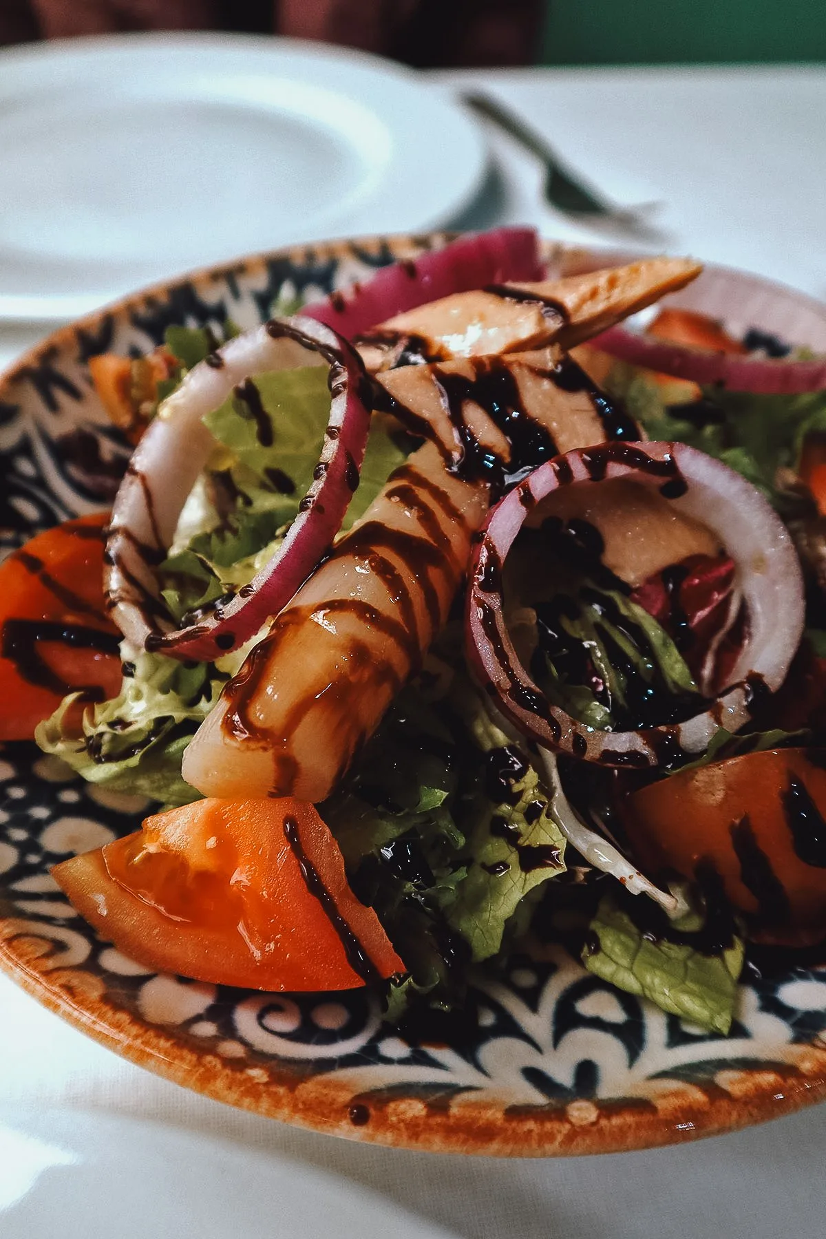 Salad at a restaurant in Valencia