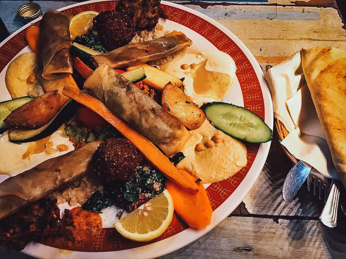 Middle Eastern meal at Yarok in Berlin