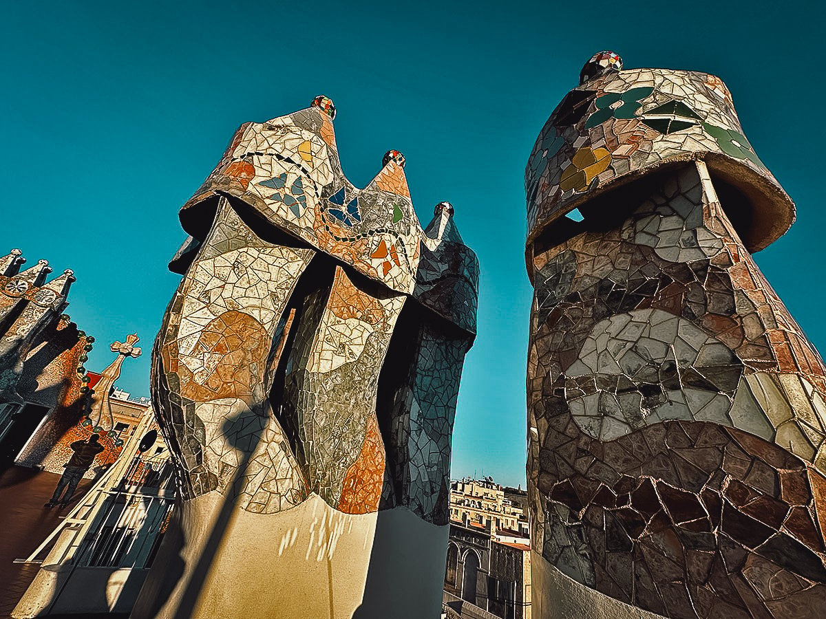 Chimneys at Casa Batllo in Barcelona