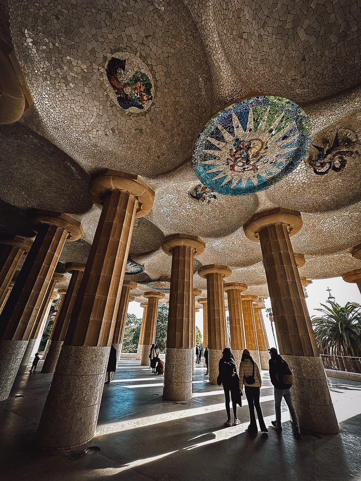 Market area at Park Güell in Barcelona