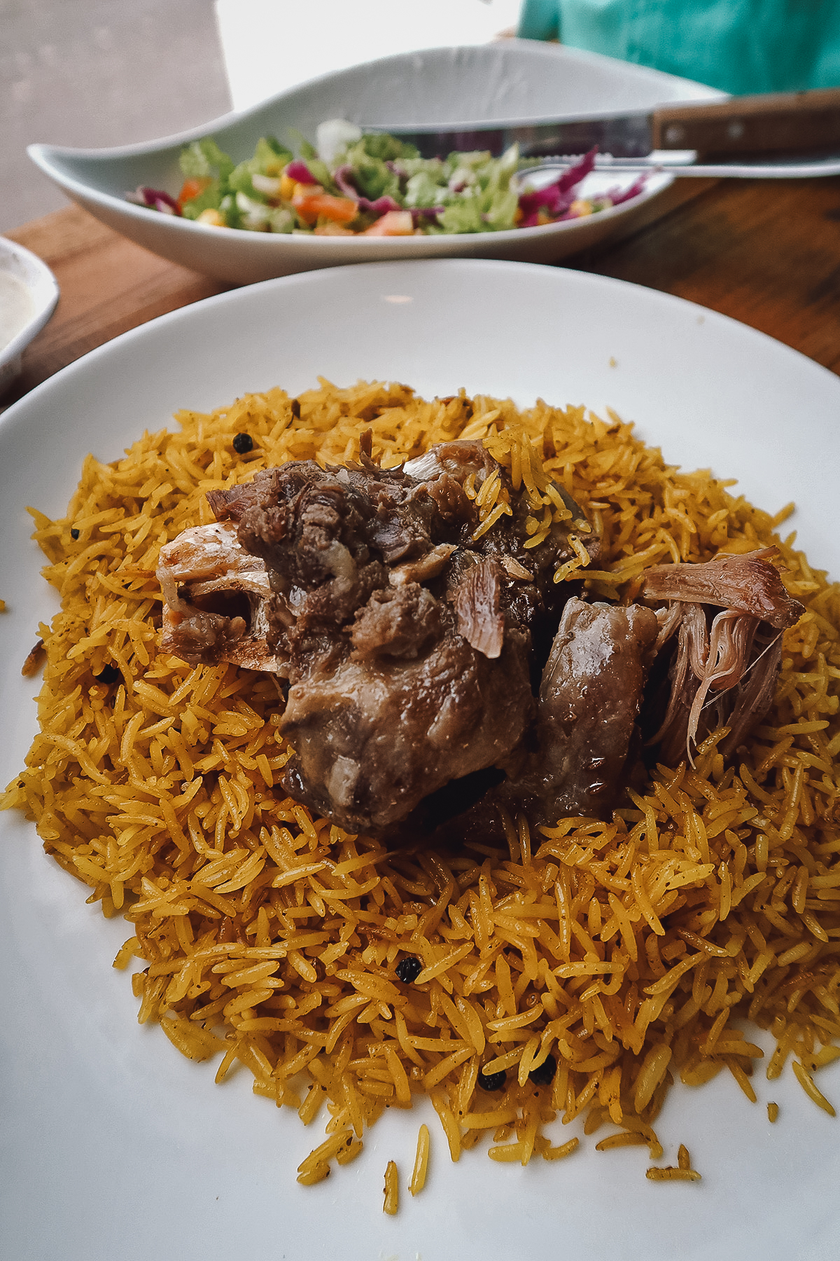 Lamb biryani at a restaurant in Canggu