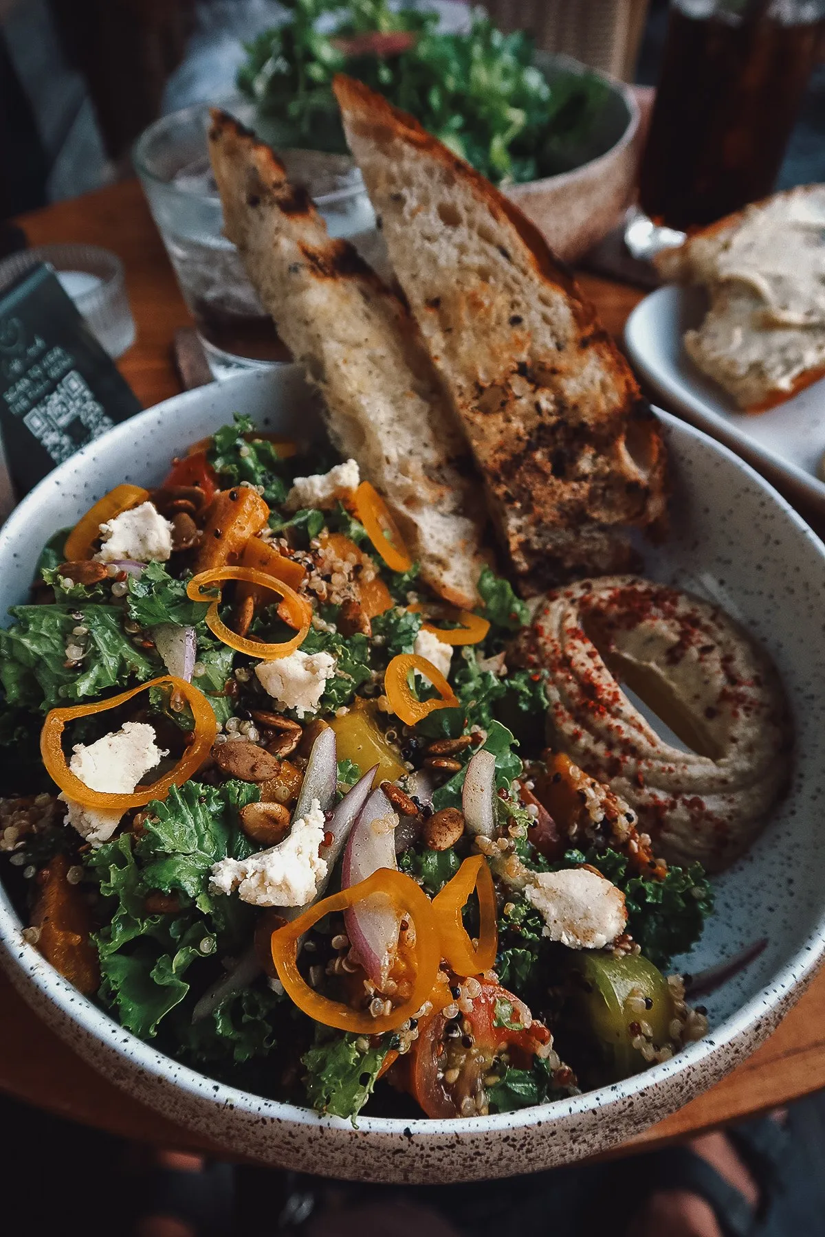 Salad bowl at a restaurant in Canggu