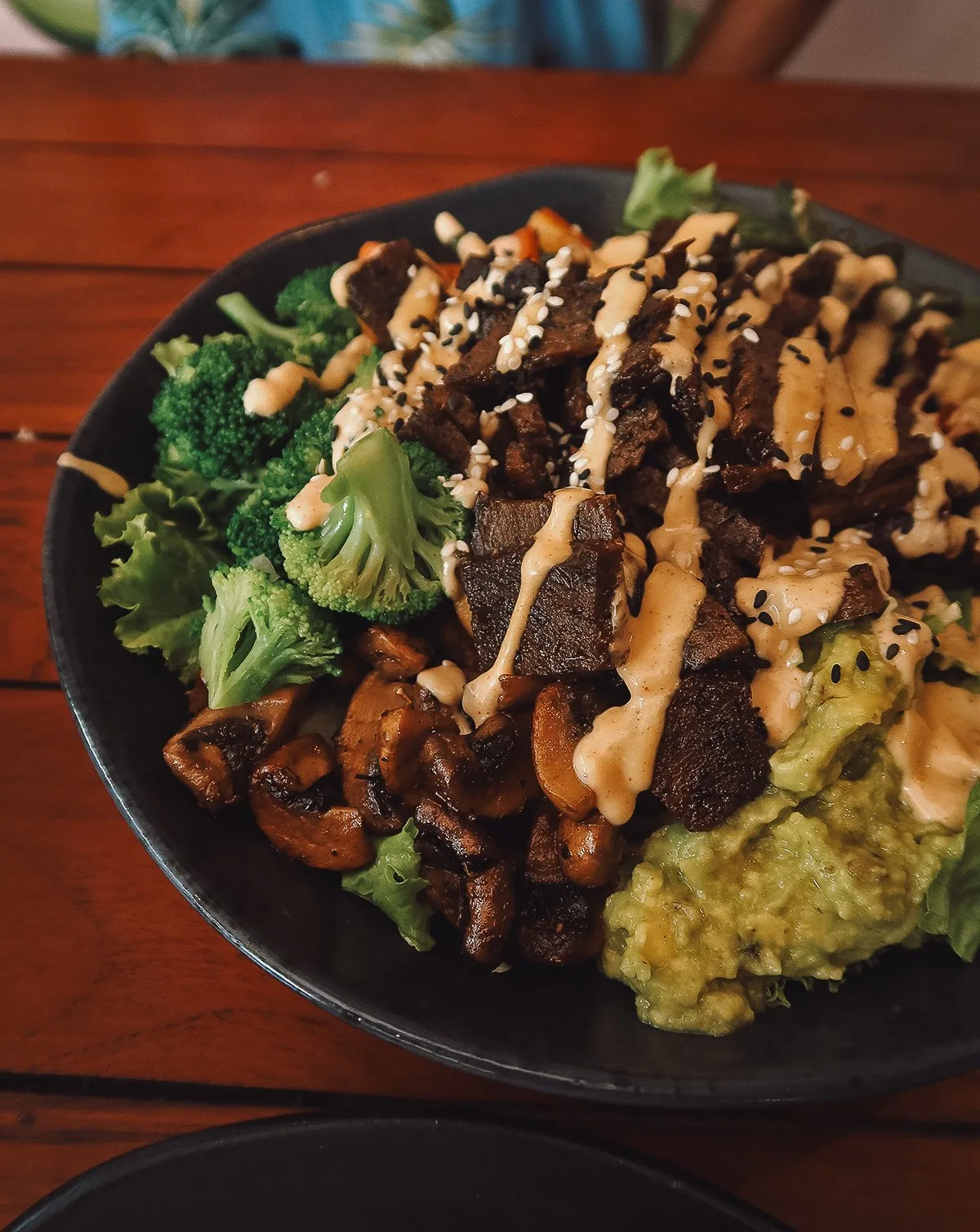 Salad bowl at a restaurant in Canggu