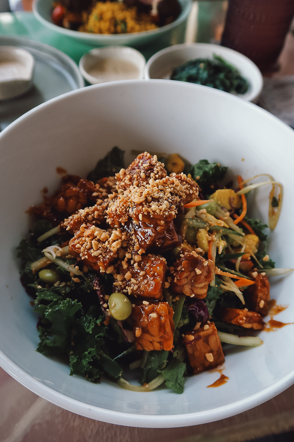 Salad bowl at a restaurant in Canggu