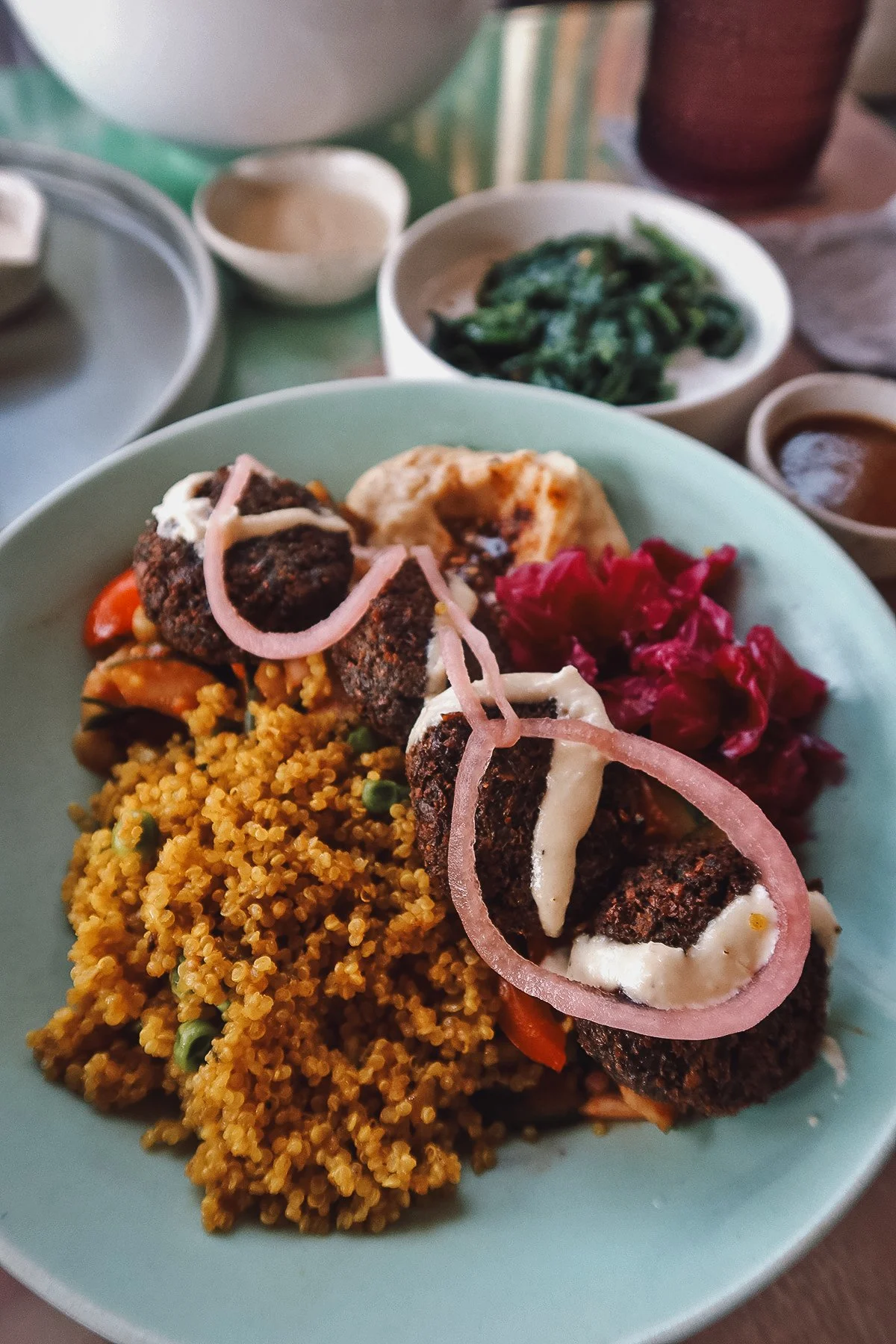 Falafel bowl at a restaurant in Canggu