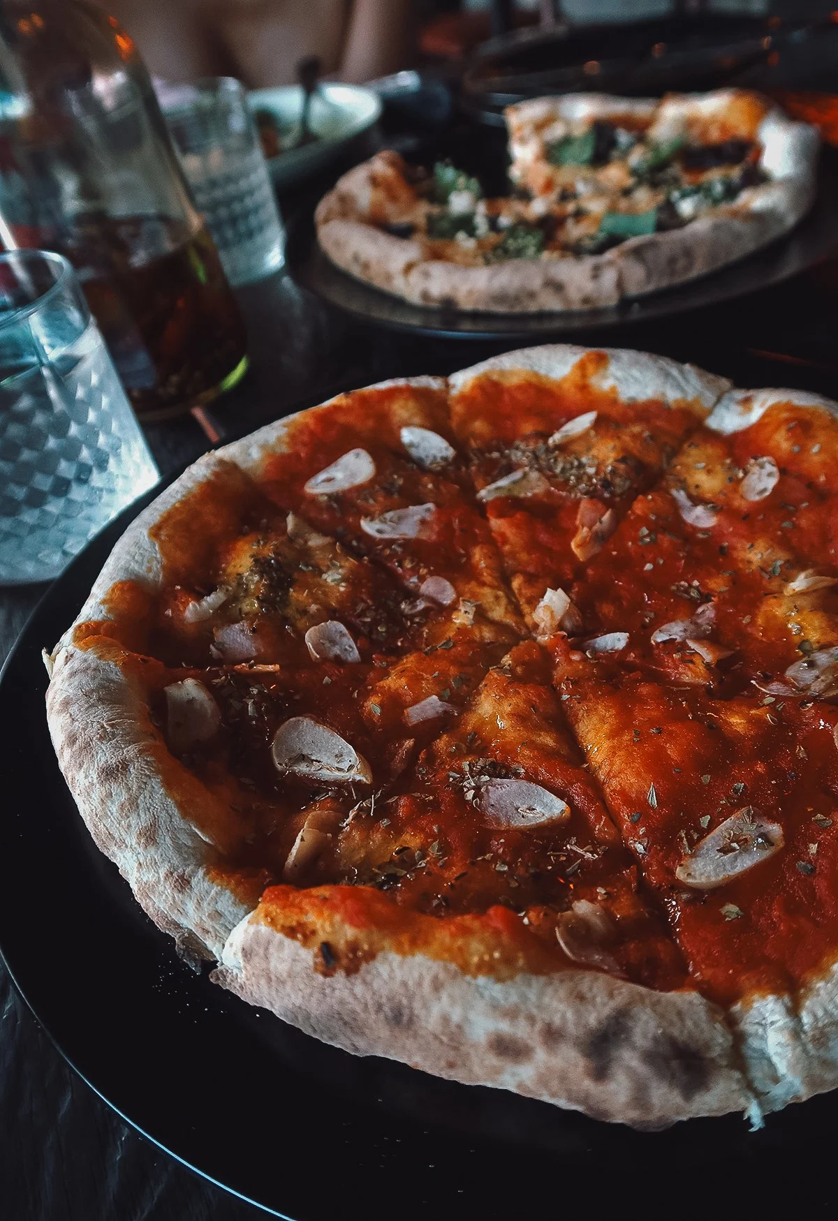 Marinara pizza at a restaurant in Canggu