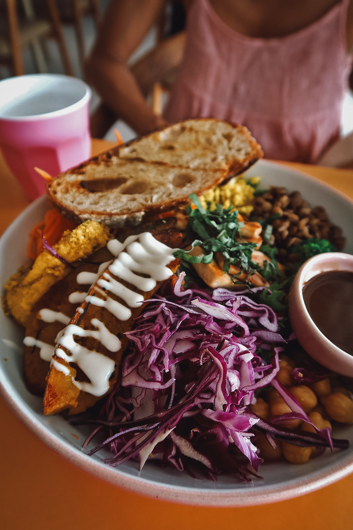 Salad bowl at a restaurant in Canggu