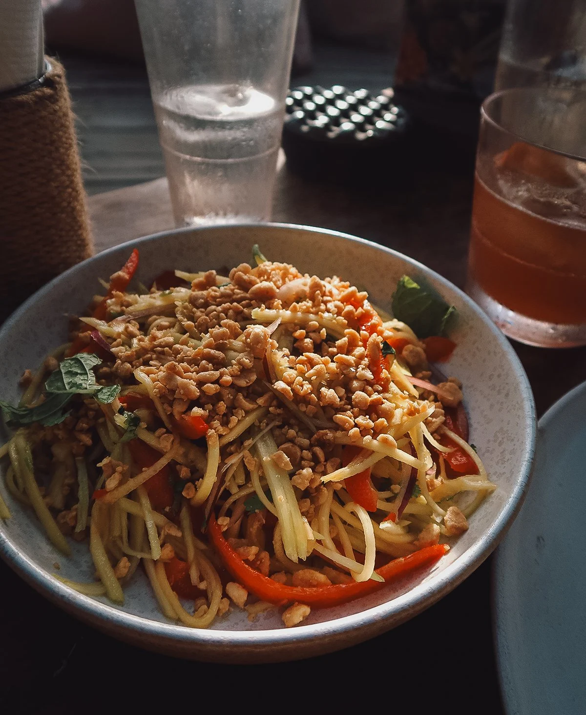 Thai salad at a restaurant in Canggu