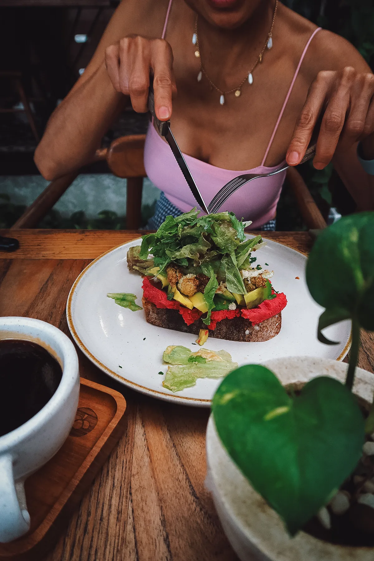 Tartine at a restaurant in Canggu