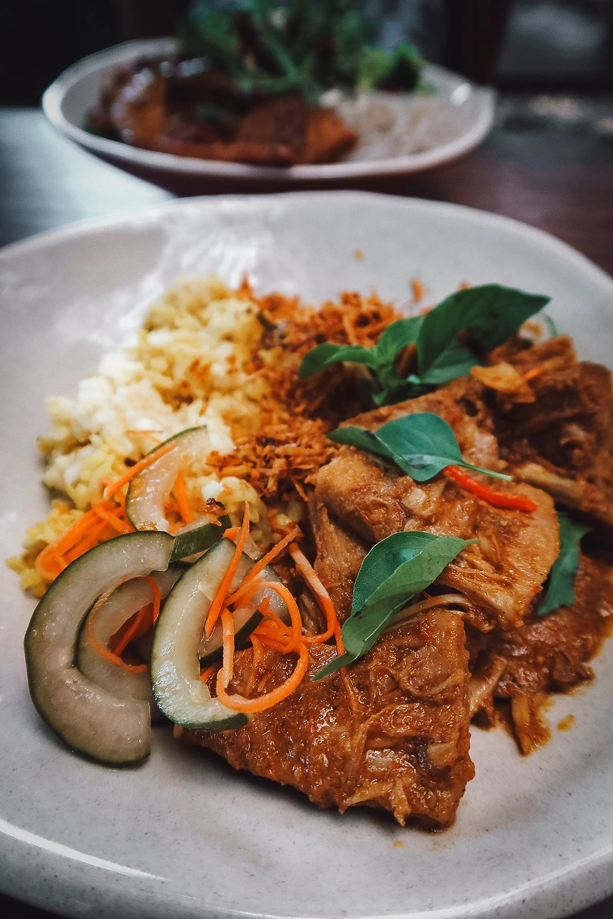 Jackfruit rendang at a restaurant in Canggu