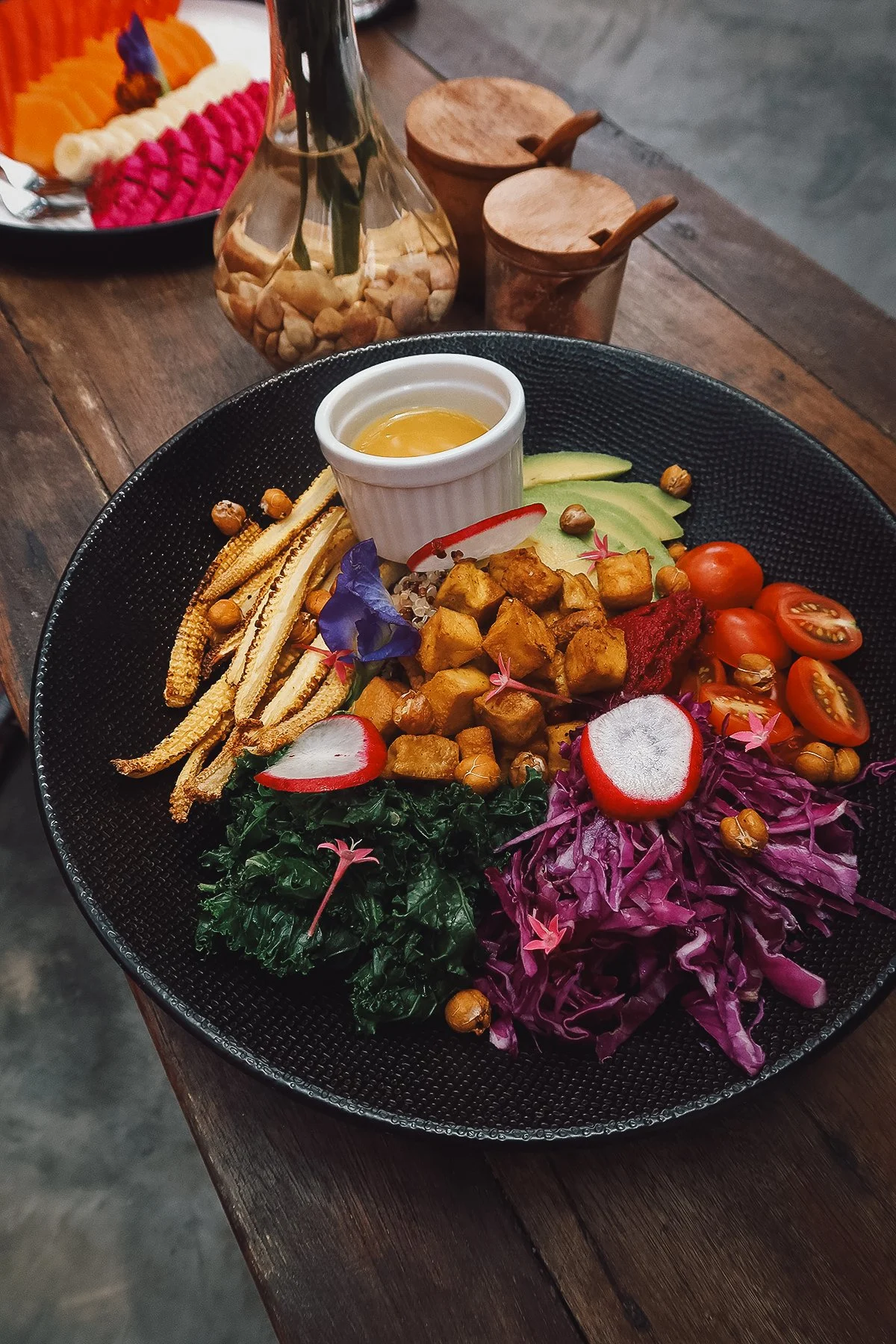 Salad bowl at a restaurant in Canggu