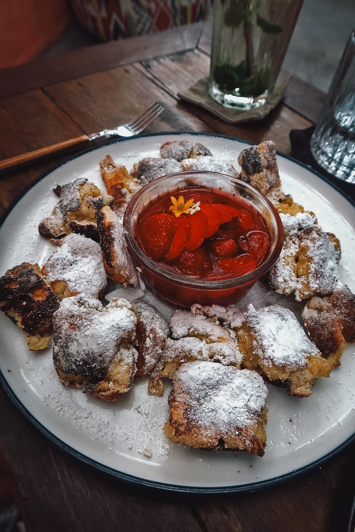 Austrian pancakes at a restaurant in Canggu