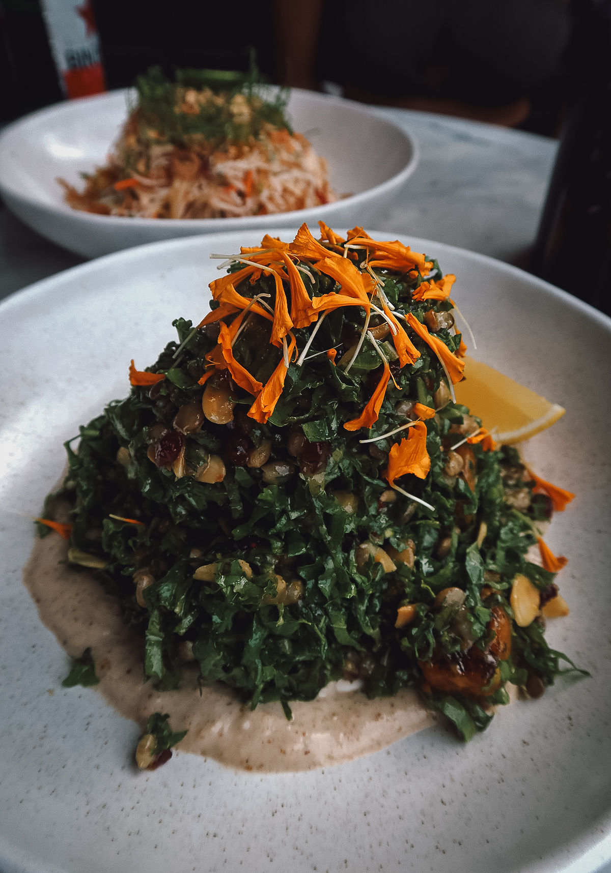 Salad at a restaurant in Canggu