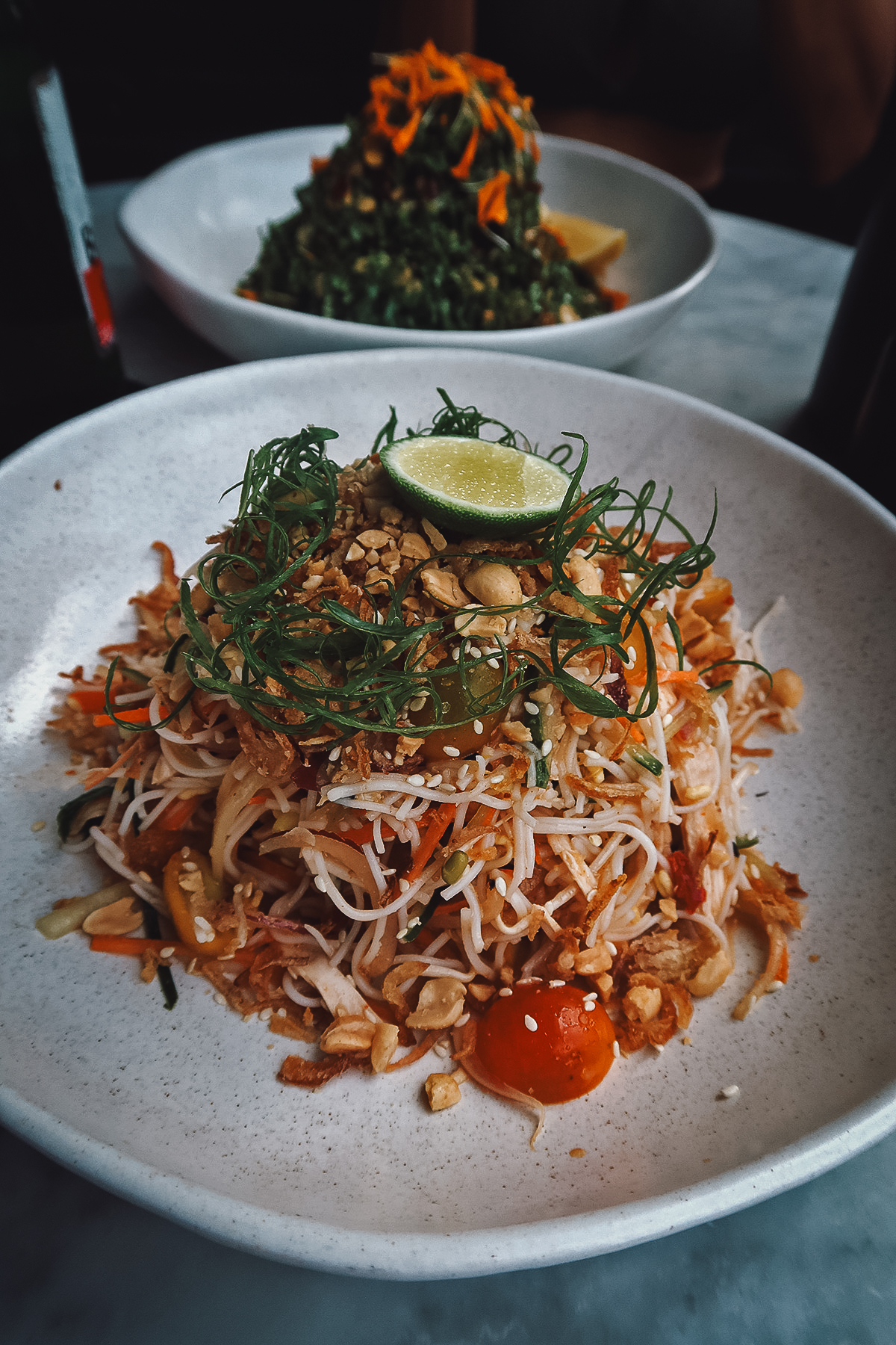 Asian salad at a restaurant in Canggu