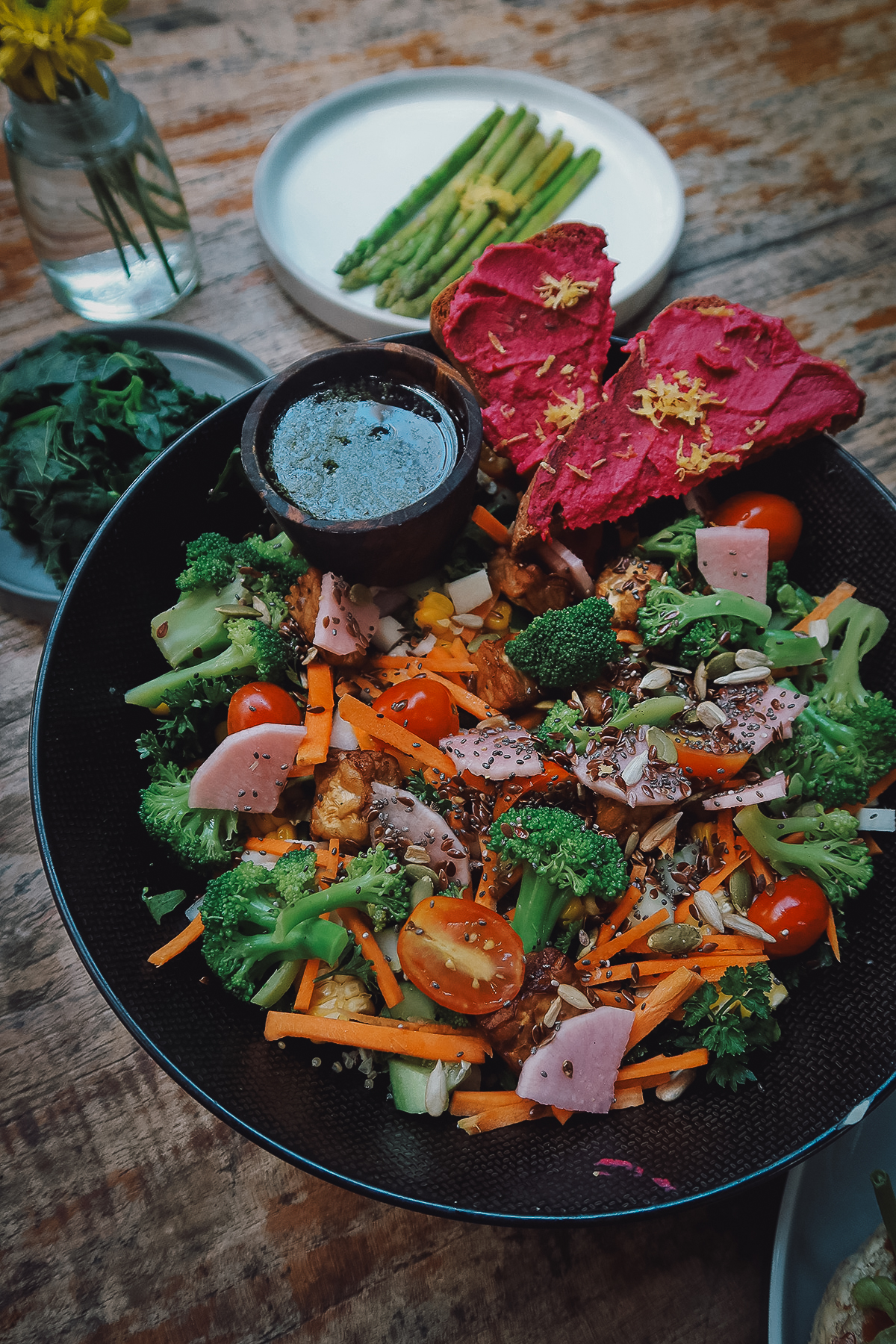 Salad bowl at a restaurant in Canggu