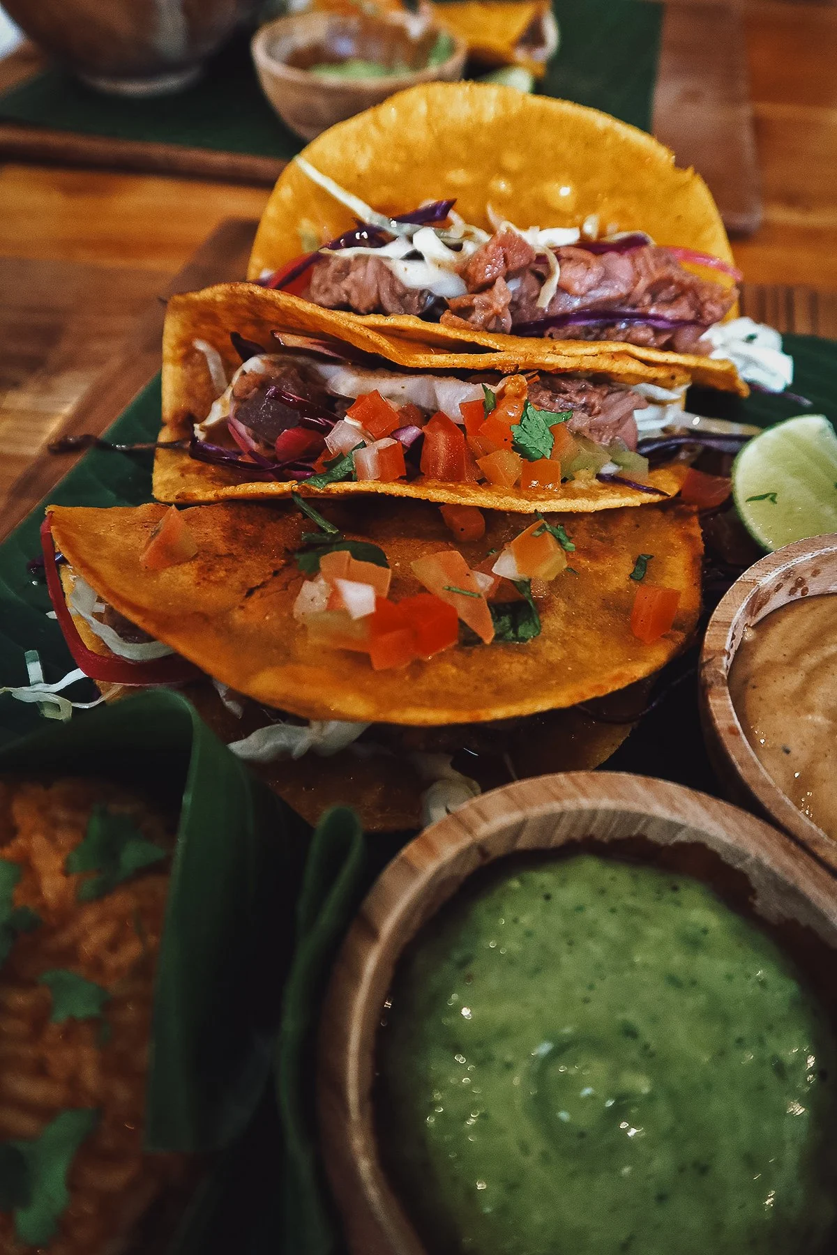 Jackfruit tacos at a restaurant in Canggu