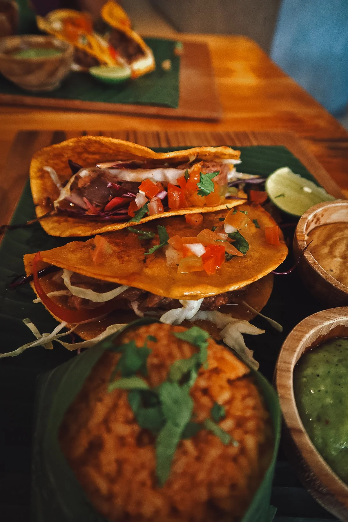 Birria tacos at a restaurant in Canggu