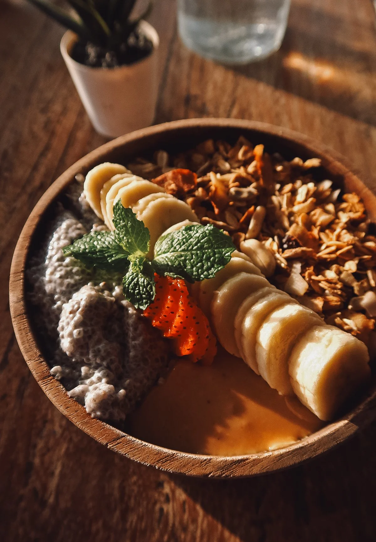 Smoothie bowl at a restaurant in Canggu