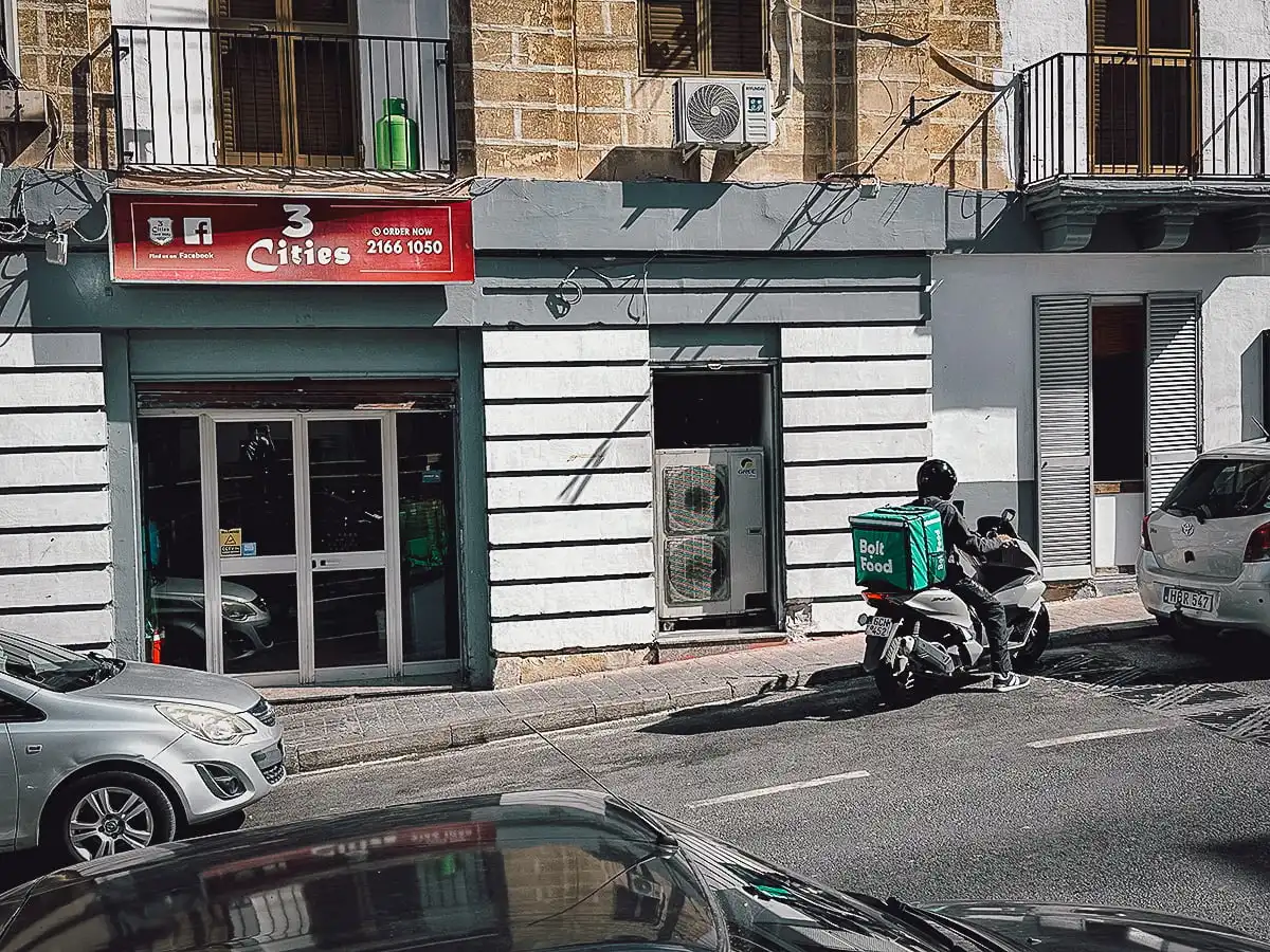 Malta Restaurant Guide 3 Cities Take Away restaurant window