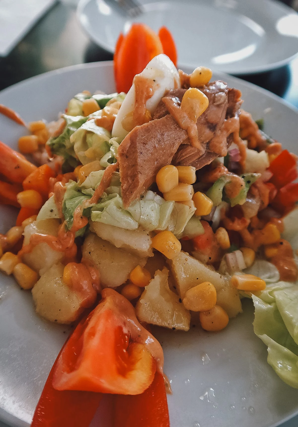 Nicoise salad at a restaurant in Tangier