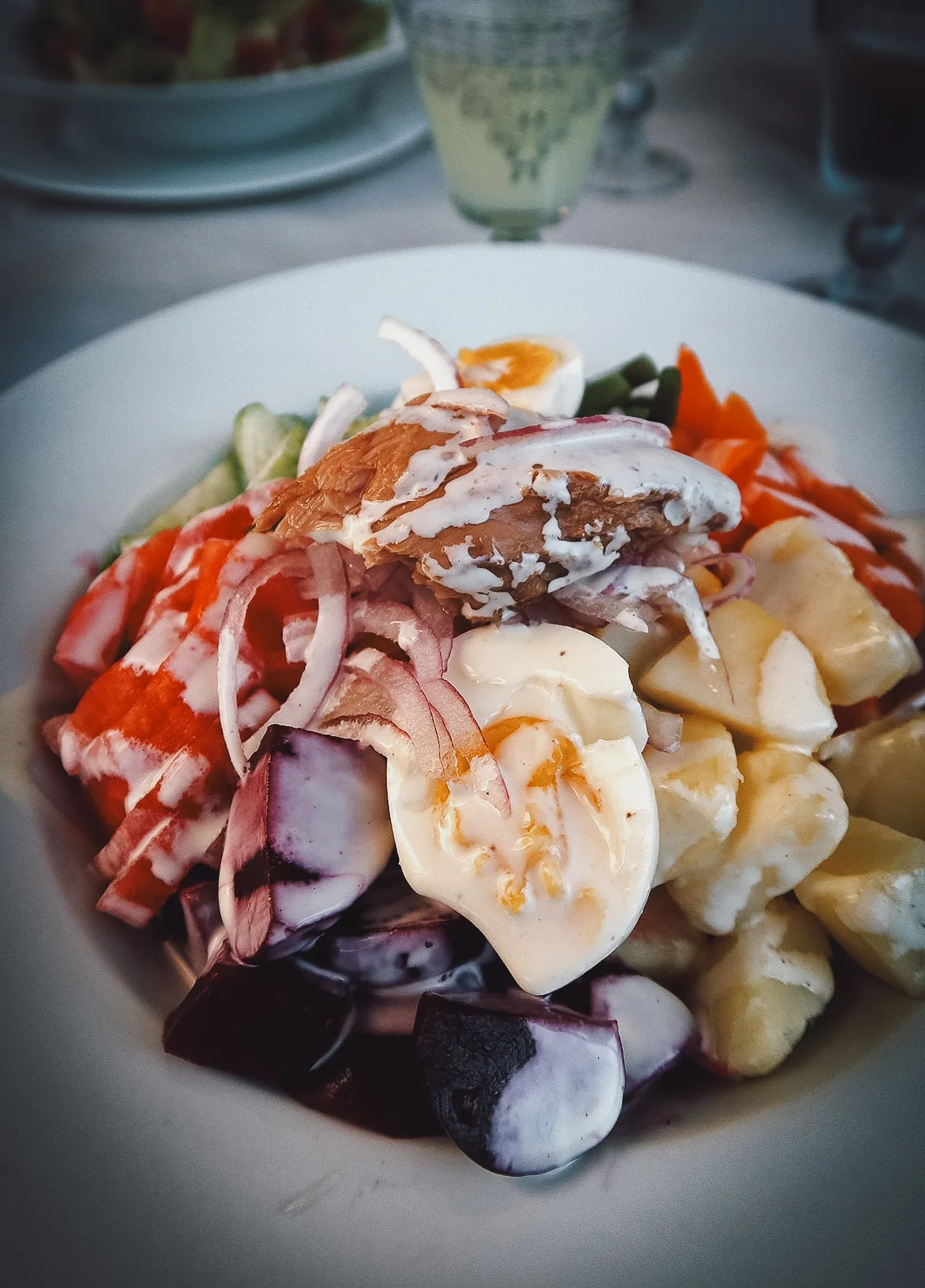 Salad Nicoise at a restaurant in Tangier