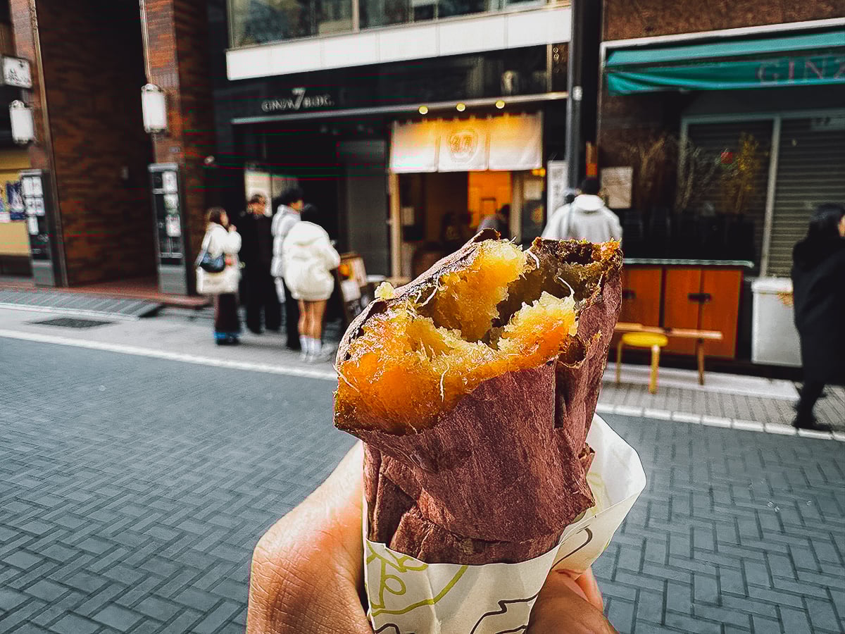 Baked sweet potato at Tsubo-Yakiimo