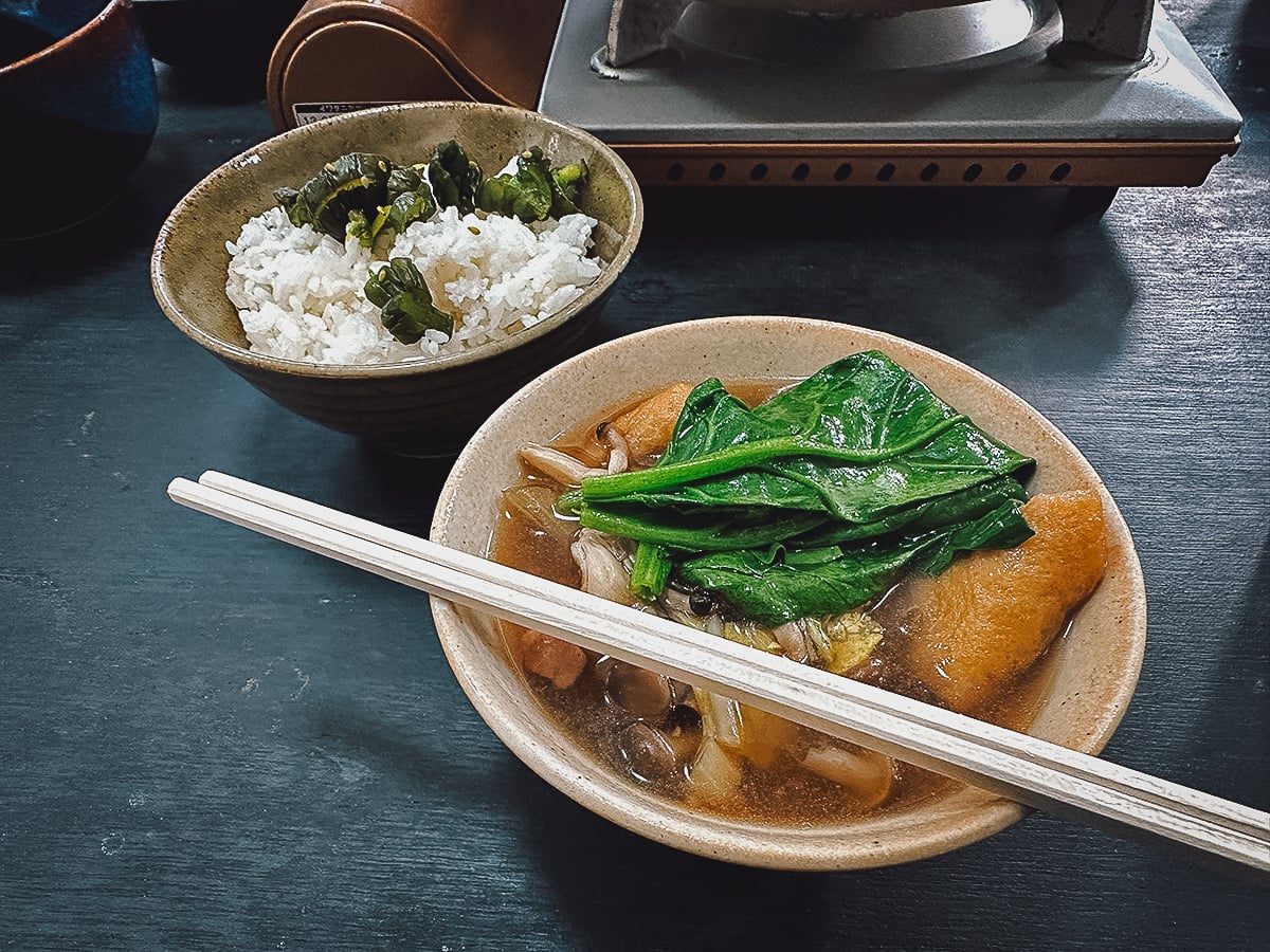 Sumo Experience in Tokyo Bowl of chanko nabe and rice