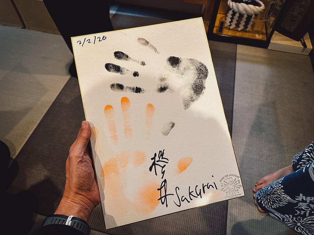 Sumo Experience in Tokyo Souvenir handprints