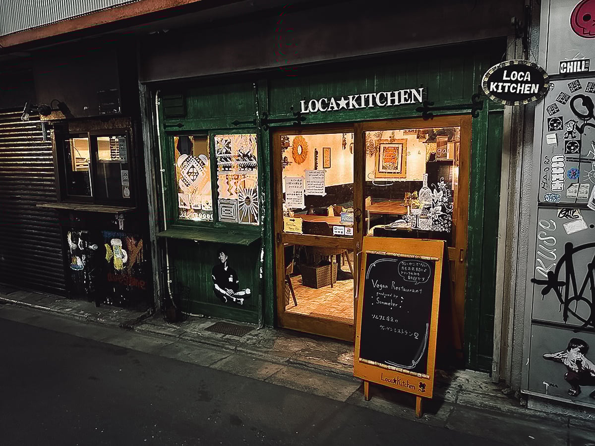 Vegan Restaurants in Tokyo, Japan Loca Kitchen restaurant exterior