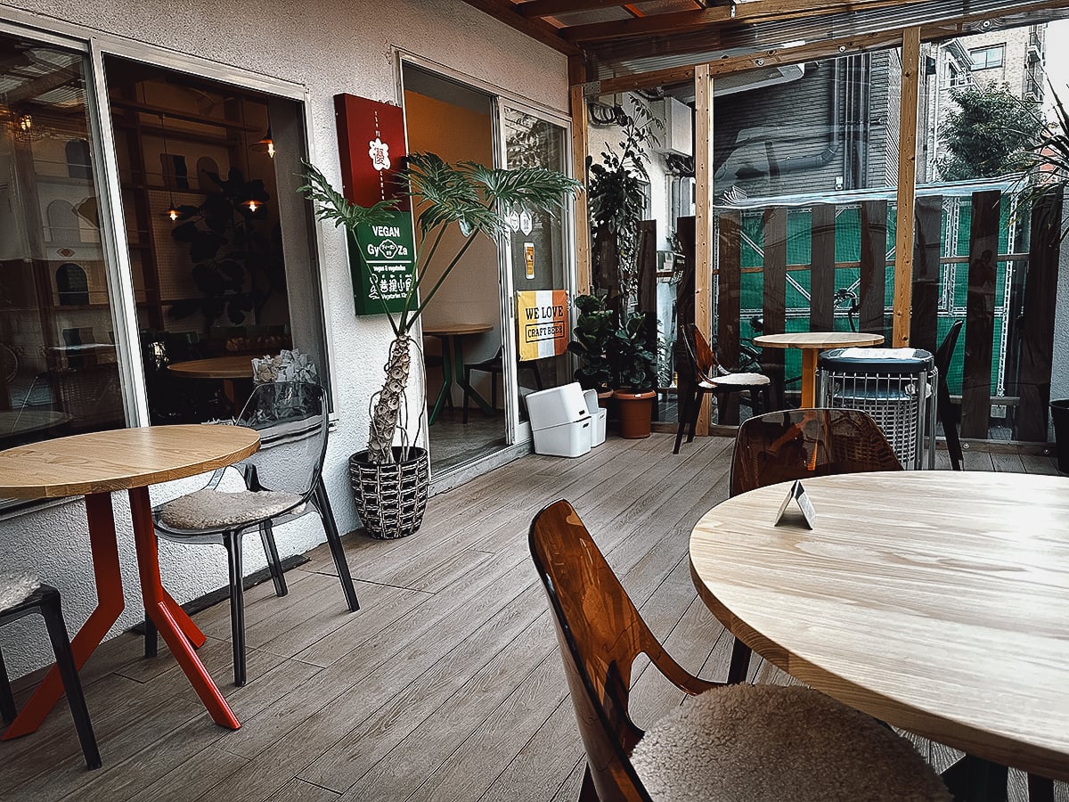 Vegan Restaurants in Tokyo, Japan Seating at Vegan Gyoza