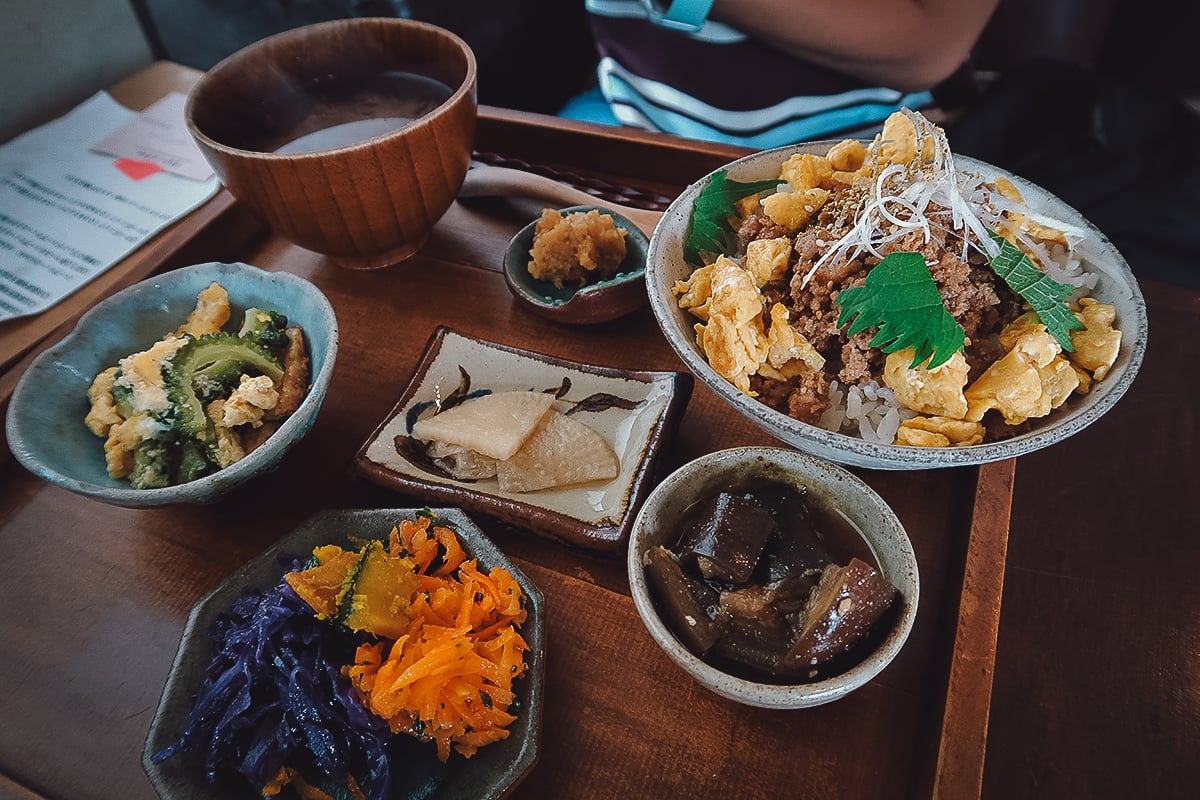 Where to Eat in Okinawa, Japan Agu pork set meal at a restaurant in Naha, Okinawa