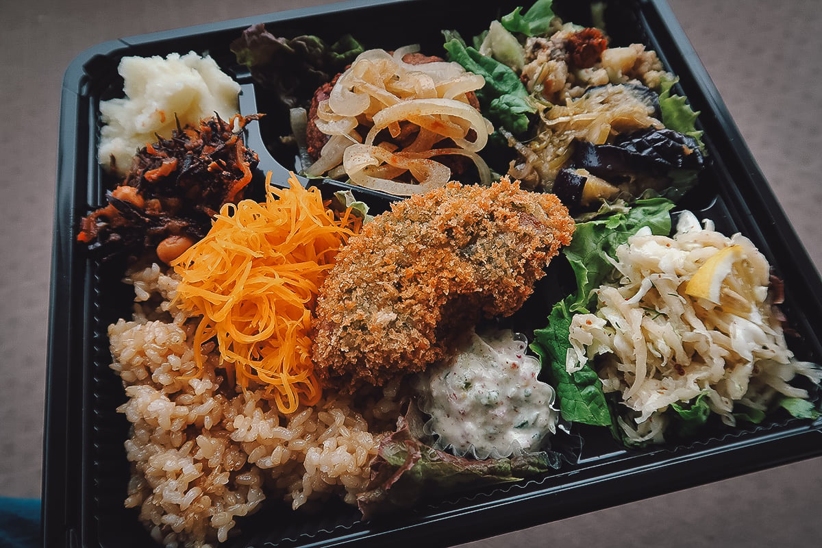 Where to Eat in Okinawa, Japan Vegan bento box from a restaurant in northern Okinawa