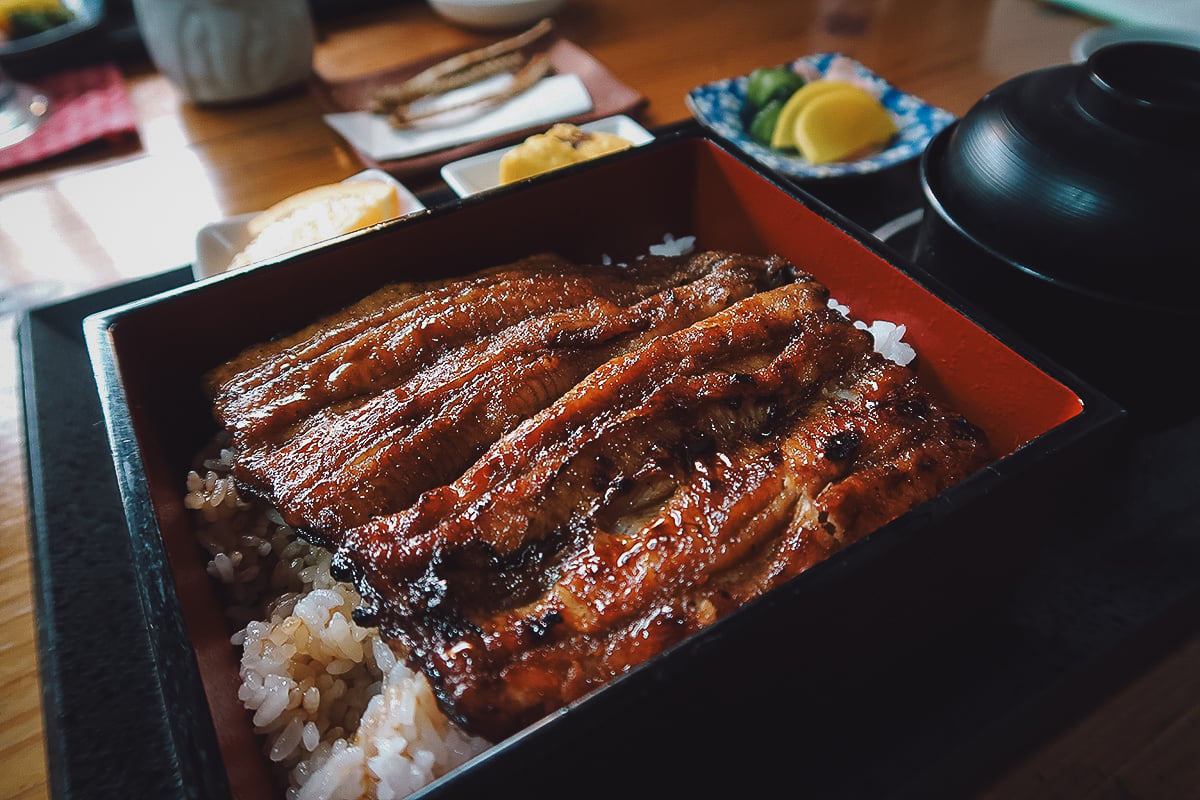 Where to Eat in Okinawa, Japan Unaju at a restaurant in northern Okinawa