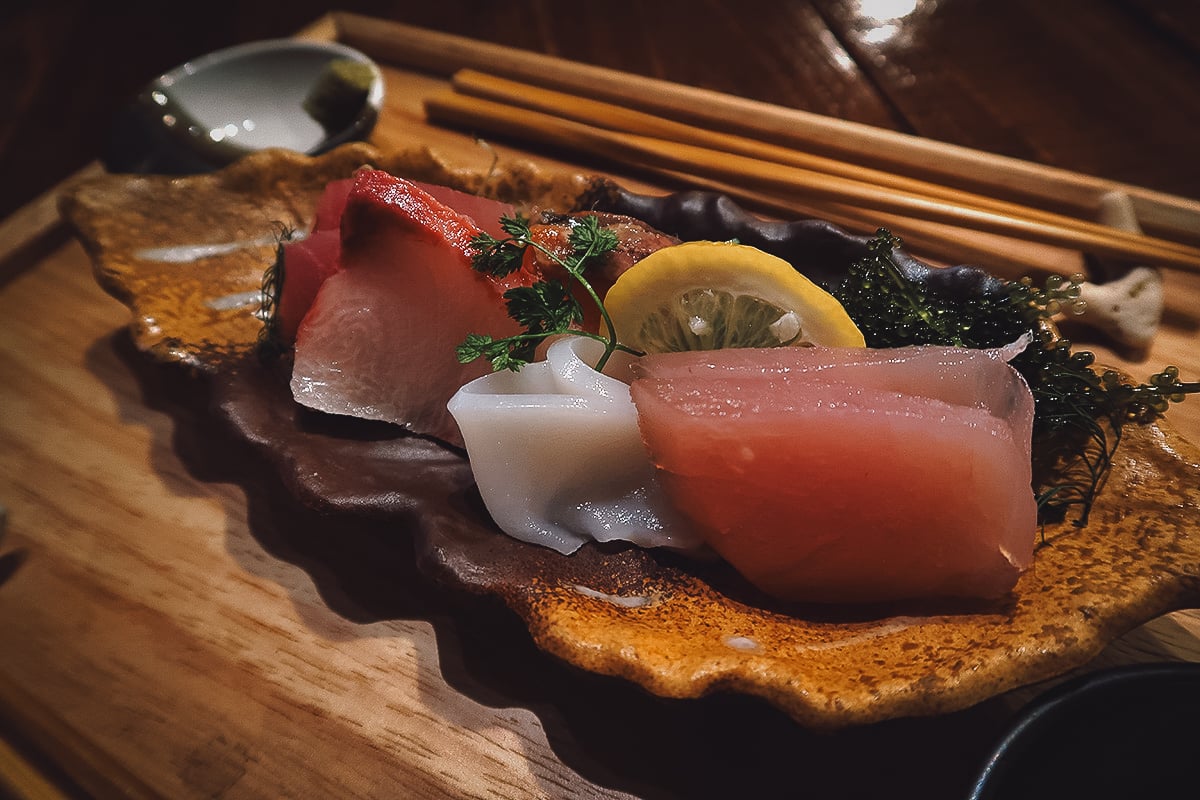Where to Eat in Okinawa, Japan Sashimi at a restaurant in northern Okinawa