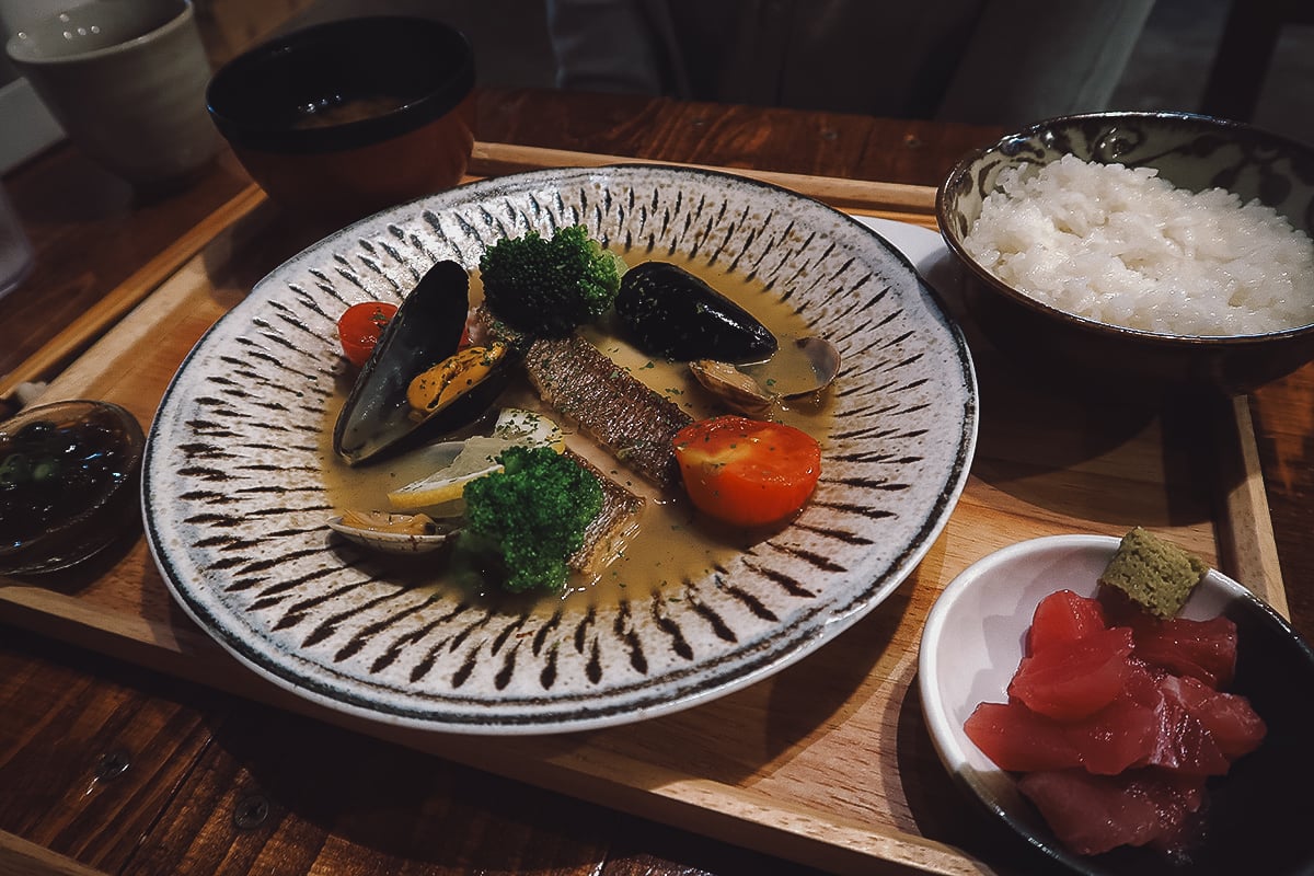 Where to Eat in Okinawa, Japan Seafood set meal at a restaurant in northern Okinawa